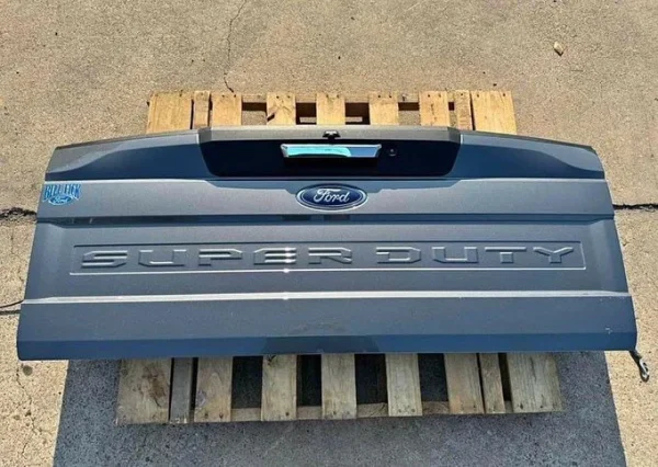 2020-2022 Ford Super Duty OEM Tailgate in Carbonized Grey with Camera and Step for Sale